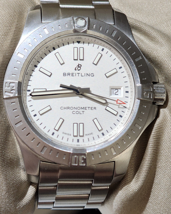 Breitling Chronomat Colt 41MM Silver Dial Steel Bracelet (A17313101G1A1)