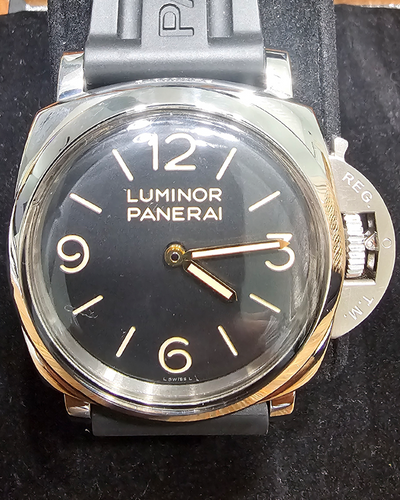 2012 Panerai Luminor 1950 3 Days 47MM Black Dial Rubber Strap (PAM00372)