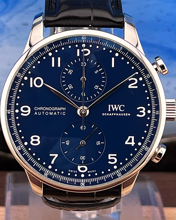 2019 IWC Portuguese Chronograph 150th Anniversary Steel Blue Dial one of 2000 (IW371601)