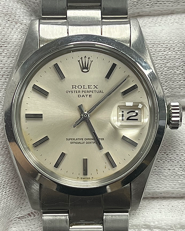 Rolex Oyster Perpetual Date Vintage 34MM Silver Dial Oyster Bracelet (1500)