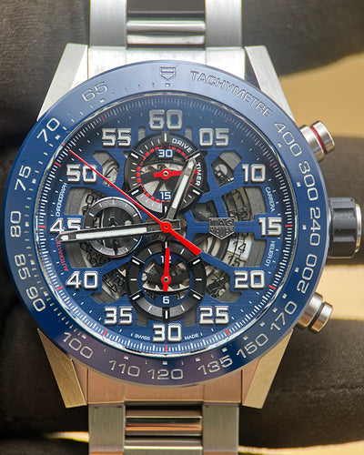 Tag Heuer Carrera Calibre HEUER 01 "Red Bull" 45MM Skeleton Dial Steel Bracelet (CAR2A1K.BA0703)