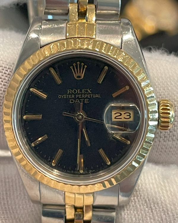 Rolex Lady-Datejust 26MM Black Patina Dial Two-Tone Jubilee Bracelet (69173)