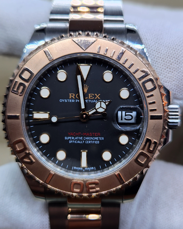 2019 Rolex Yacht-Master 37MM Intense Black Dial Two-Tone Oyster Bracelet (268621)