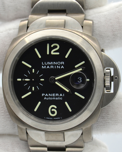 Panerai Luminor Marina Automatic 44MM Black Dial Titanium Bracelet (PAM00221)