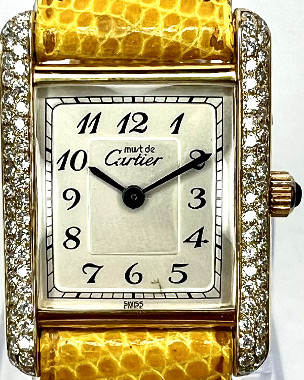 Cartier Tank Must de Cartier 20x28MM Quartz Silver Dial Leather Strap (366001)