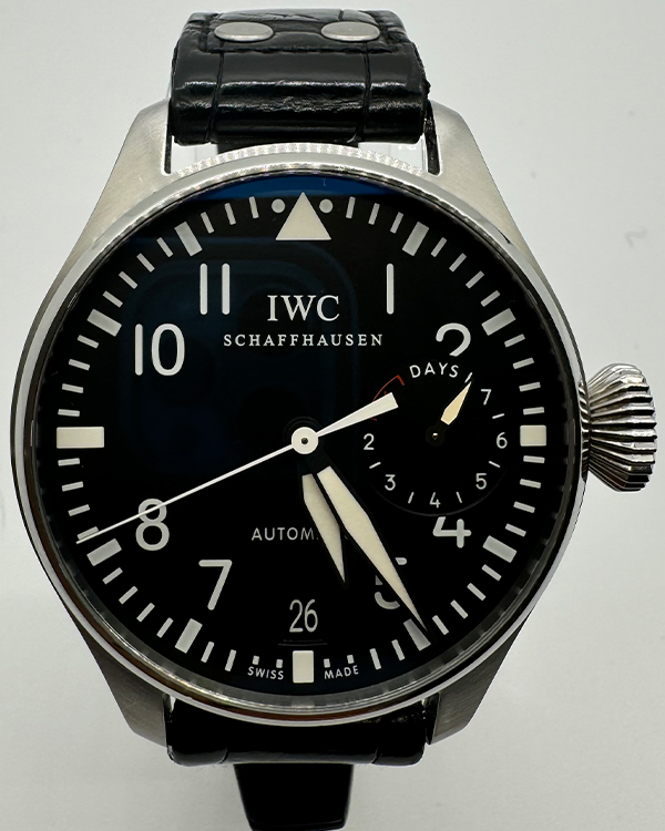 2008 IWC Schaffhausen Big Pilot 46MM Black Dial Leather Strap (IW500401)