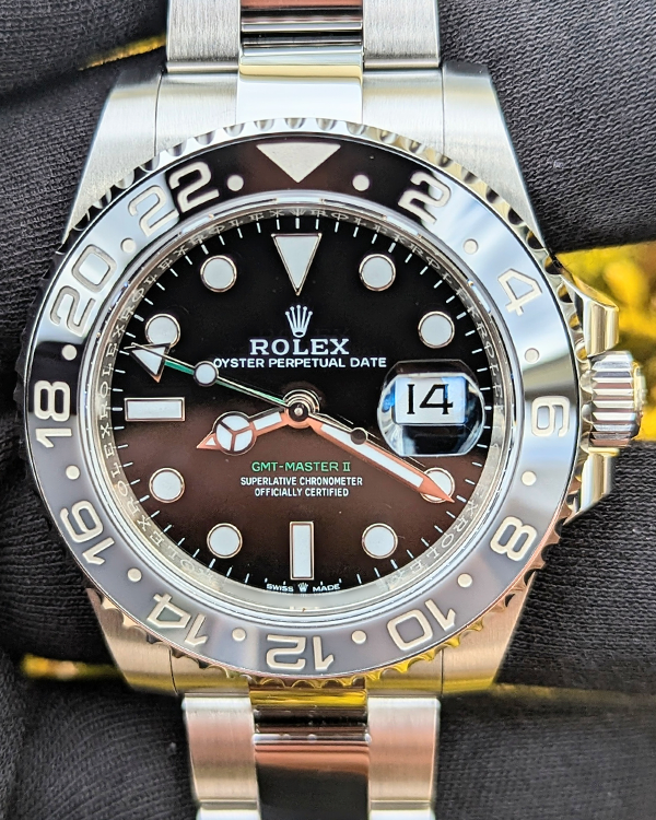 2024 Rolex GMT-Master II "Bruce Wayne" 40MM Black Dial Oyster Bracelet (126710GRNR)