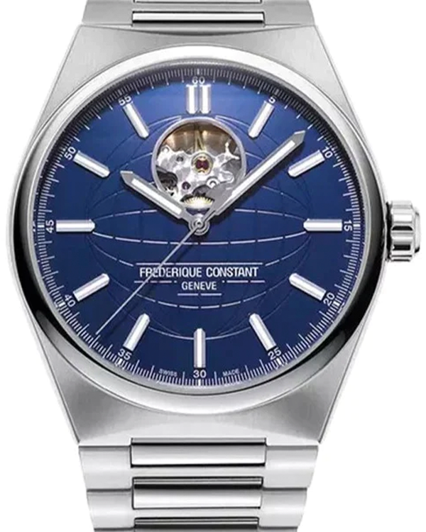 2024 Frederique Constant Highlife Heart Beat 41MM Blue Dial Steel Bracelet (FC-310N4NH6B)