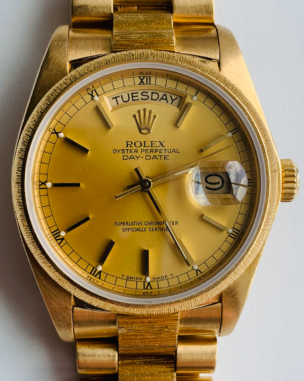 1983 Rolex Day-Date Vintage 36MM Champagne Dial Yellow Gold President Bracelet (18078)