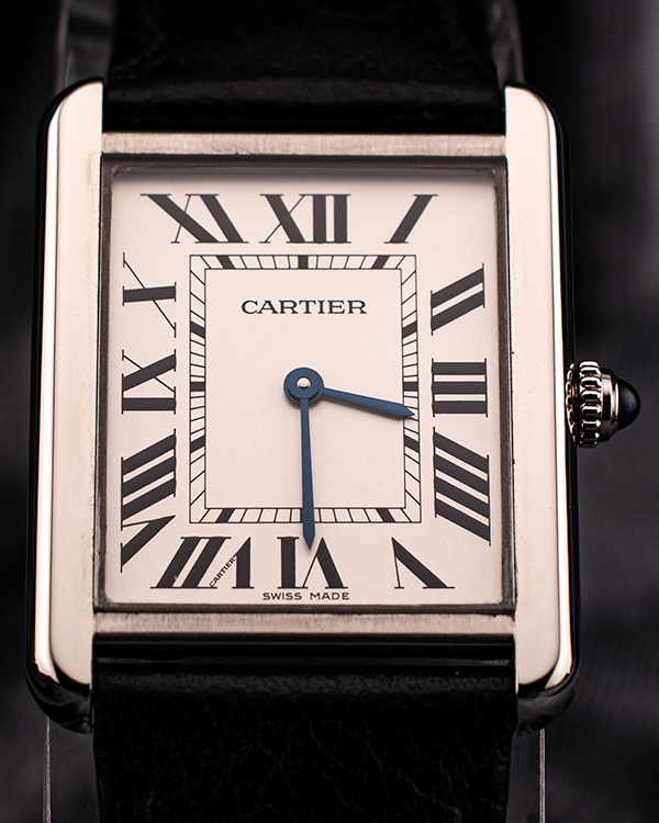 2019 Cartier Tank Solo 34.8MM Silver Dial Leather Strap (WSTA0028)