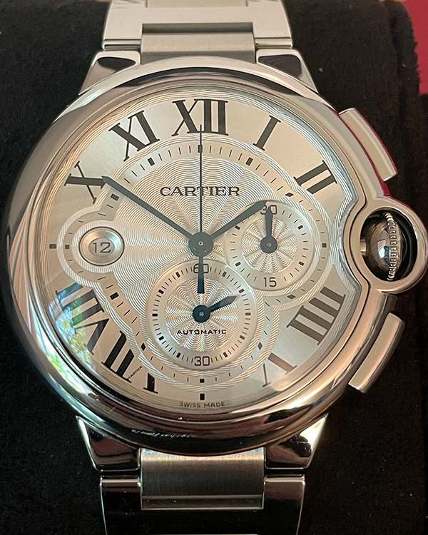 2015 Cartier Ballon Bleu Chronograph Automatic Steel White Dial (W6920002)