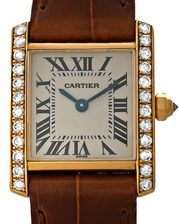 Cartier Tank Francaise 20MM Quartz Yellow Gold Leather Strap (2385)