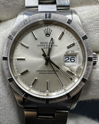 Rolex Oyster Perpetual Date 34MM Silver Dial Oyster Bracelet (15210)