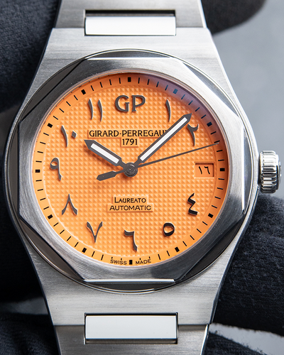 2018 Girard Perregaux Laureato 42MM Laureato Limited Edition Orange Middle Eastern Arabic Dial Watch (81010-11-1745-11A)