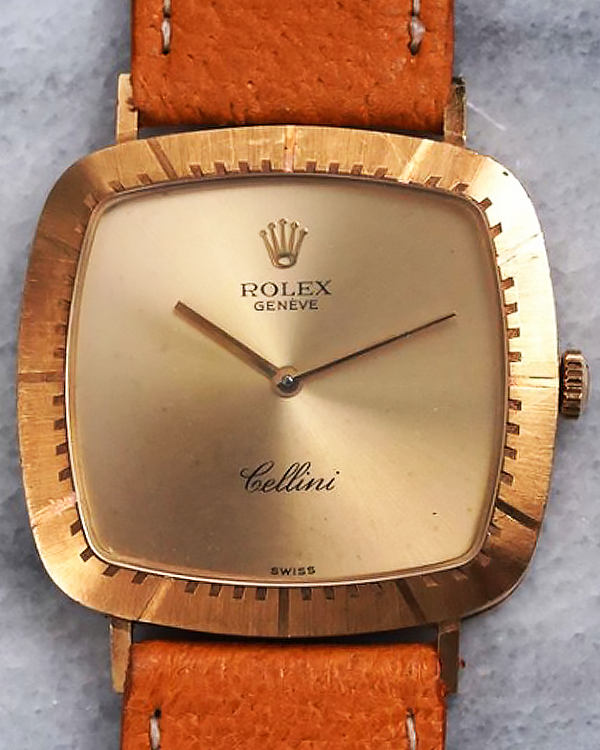 Rolex Cellini 31X35MM Champagne Dial Aftermarket Leather Strap (4084)