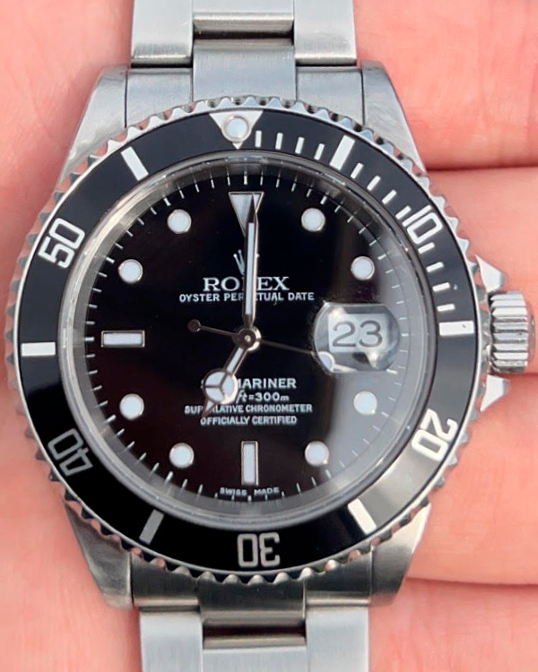 2003 (F Serial) Rolex Submariner Date 40MM Black Dial Steel Bracelet (16610)