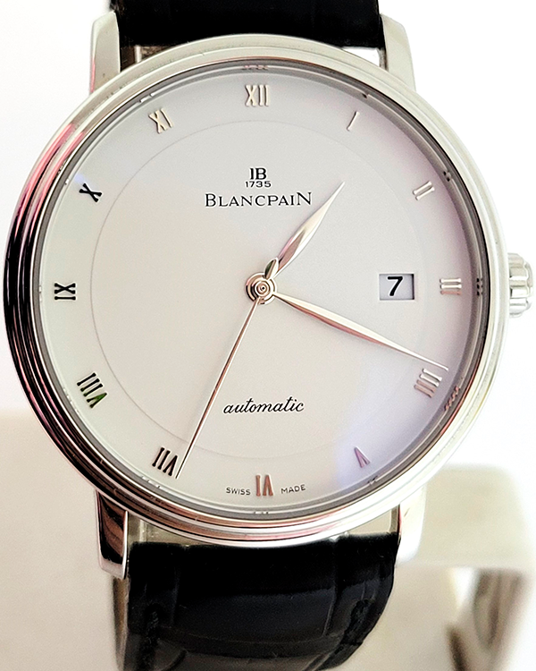 Blancpain Villeret Ultra-Slim 38MM White Dial Leather Strap (6223-1127-55B)