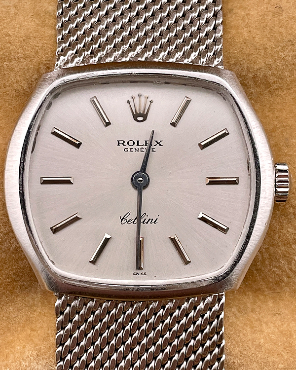 Rolex Cellini 26MM Silver Dial White Gold Bracelet (3801)