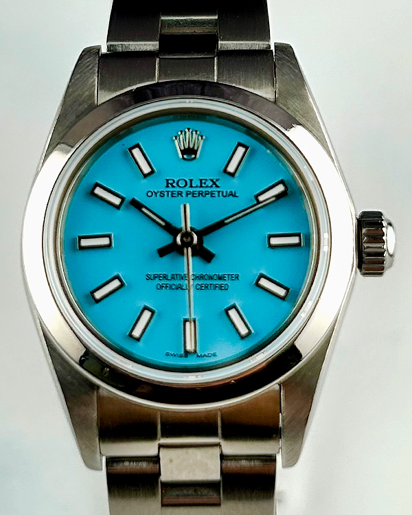 Rolex Oyster Perpetual 26MM Aftermarket Tiffany Blue Dial Oyster Bracelet (67180)