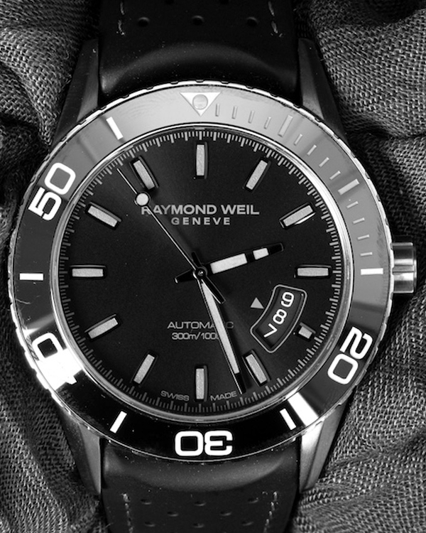 Raymond Weil Freelancer 42MM Black Dial Rubber Strap (2760-TR1-20001)