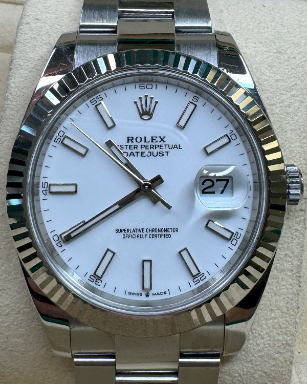 2021 Rolex Datejust 41MM White Dial Oyster Bracelet (126334)