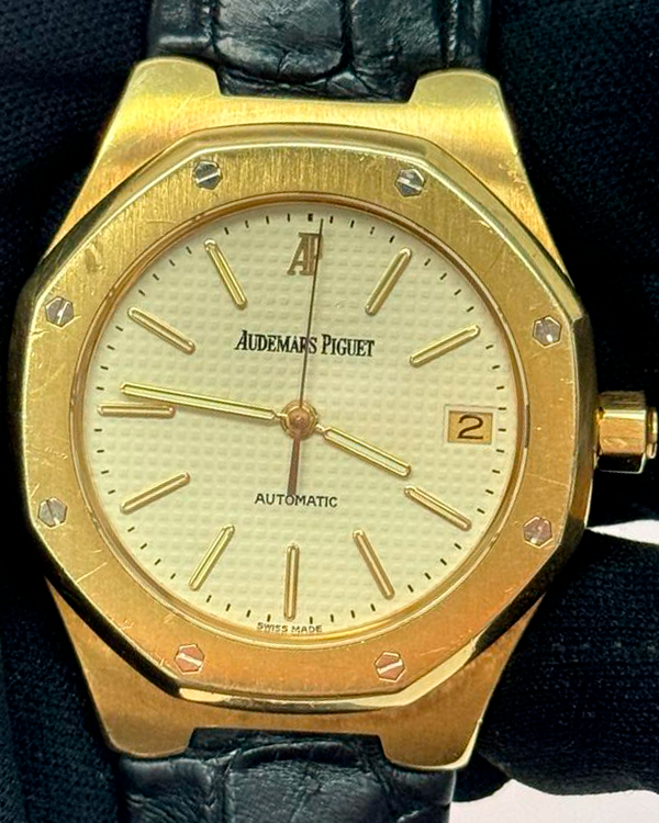 Audemars Piguet Royal Oak 36MM White Dial Leather Strap (14800BA)