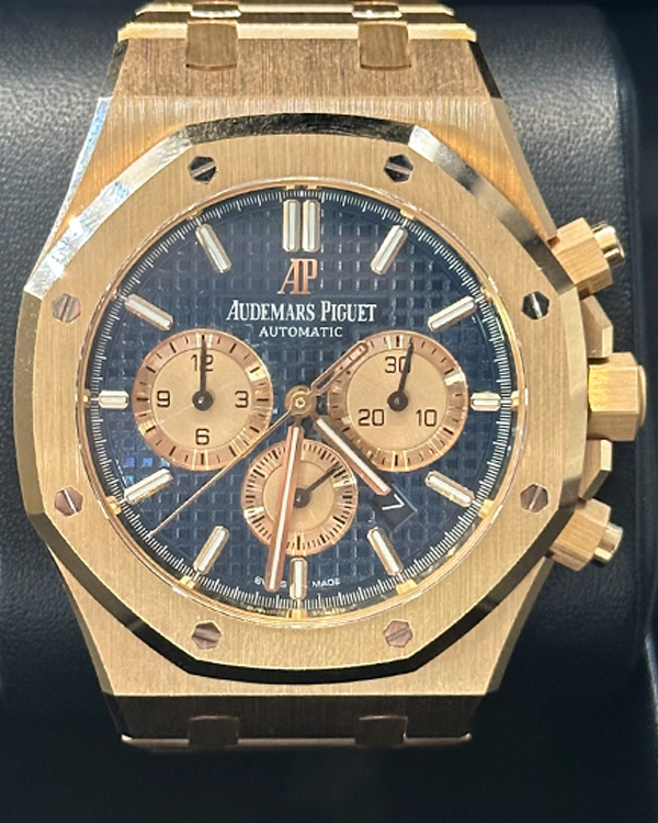 2019 Audemars Piguet Royal Oak Chronograph 41MM Blue Dial Rose Gold Bracelet (26331OR)