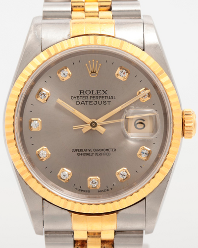 1995 (W Serial) Rolex Datejust 36MM Silver Dial Two-Tone Bracelet (16233G)