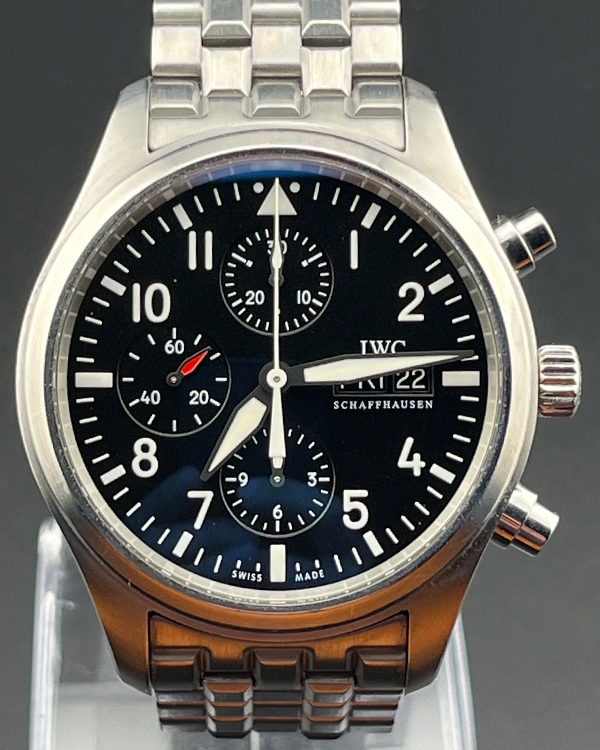 No Reserve - 2012 IWC Pilot Chronograph Steel Black Dial (IW371701)