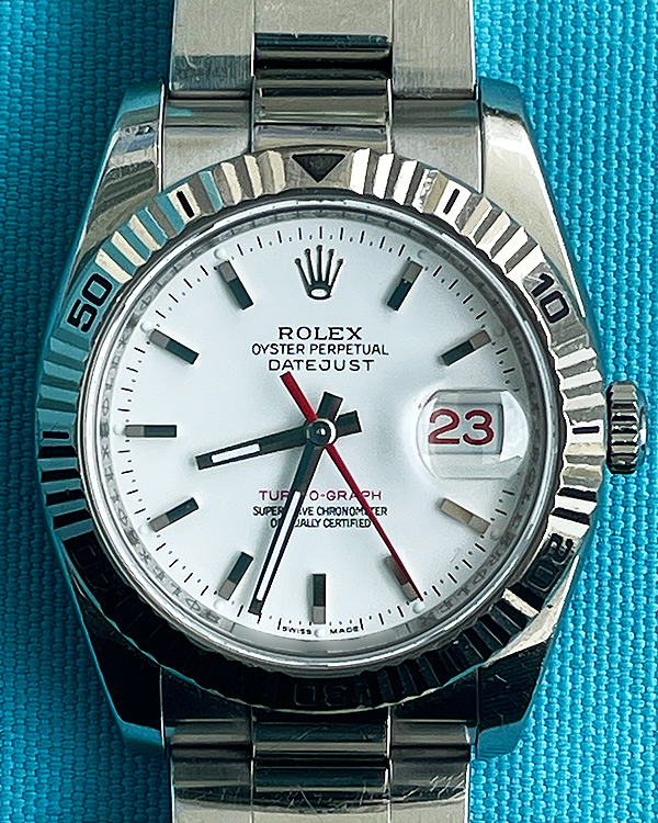 2006 Rolex Datejust Turn-O-Graph 36MM White Dial Oyster Bracelet (116264)