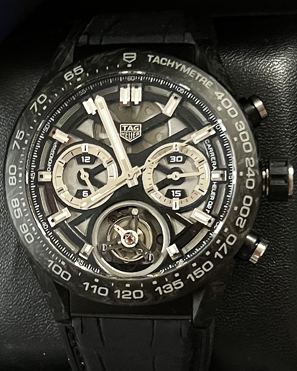 2024 Tag Heuer Carrera Heuer-02T 45MM Skeleton Dial Rubber Strap (CAR5A8W.FT6071)