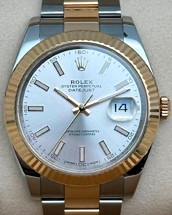 2018 Rolex Datejust 41MM Silver Dial Two-Tone Bracelet (126333)