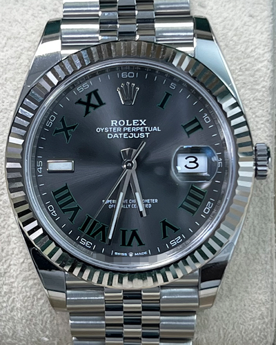 2020 Rolex Datejust "Wimbledon" 41MM Slate Dial Jubilee Bracelet (126334)