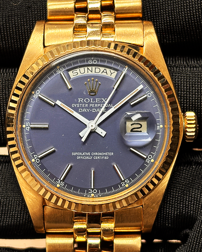 Rolex Day-Date 36MM Blue Pie-Pan Dial Yellow Gold Jubilee Bracelet (1803)