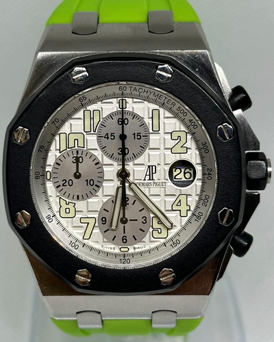 Audemars Piguet Royal Oak Offshore 42MM White Dial Aftermarket Rubber Strap (25940SK.OO.D002CA.02.A)