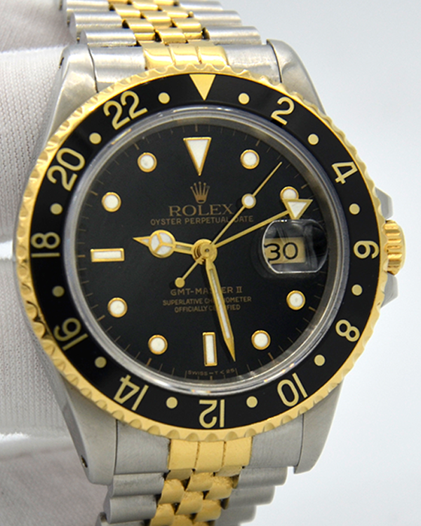 Rolex GMT-Master II 40MM Jubilee Bracelet Steel And Yellow Gold Black Dial (16713)