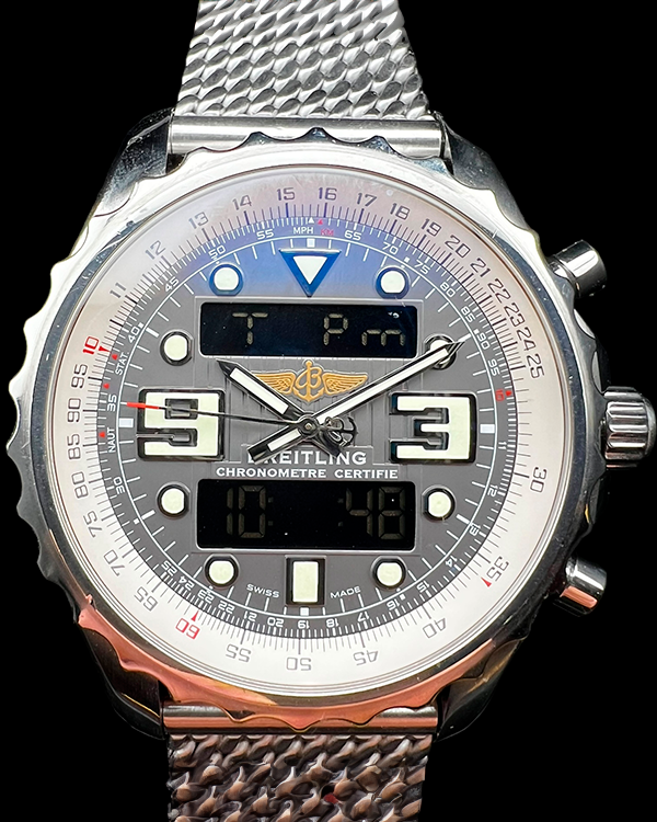 2012 Breitling Chronospace 48MM Quartz Grey Dial Steel Bracelet (A7836534/F551)