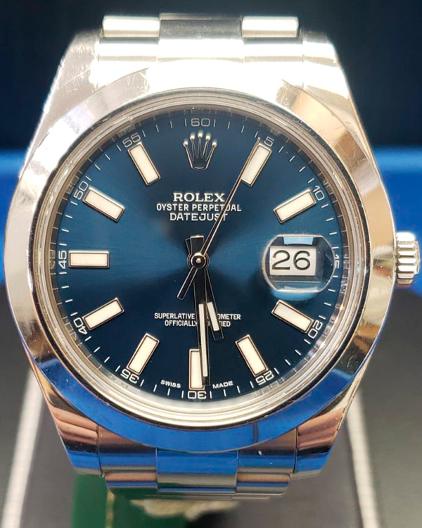 2015 Rolex Datejust II 41MM Blue Dial Steel Bracelet (116300)