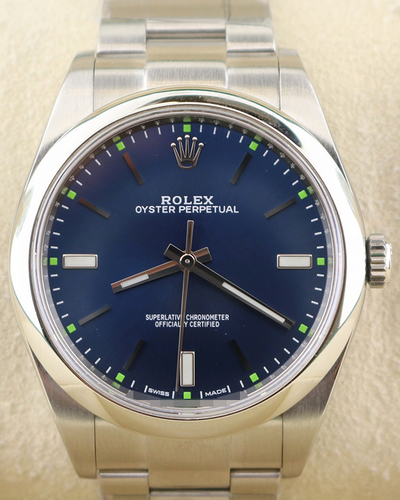 2019 Rolex Oyster Perpetual 41MM  Blue Dial Oyster Bracelet (114300)