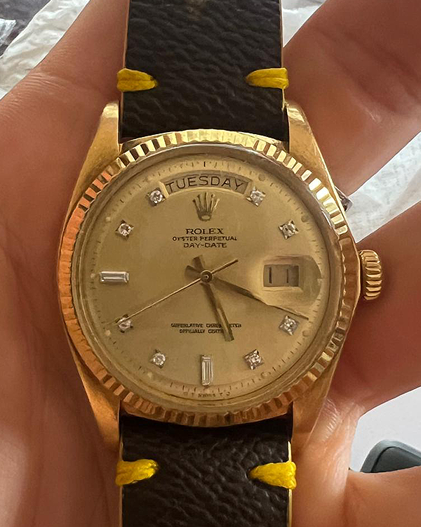 Rolex Day-Date 36MM Yellow Gold Champagne Dial Strap (1803)