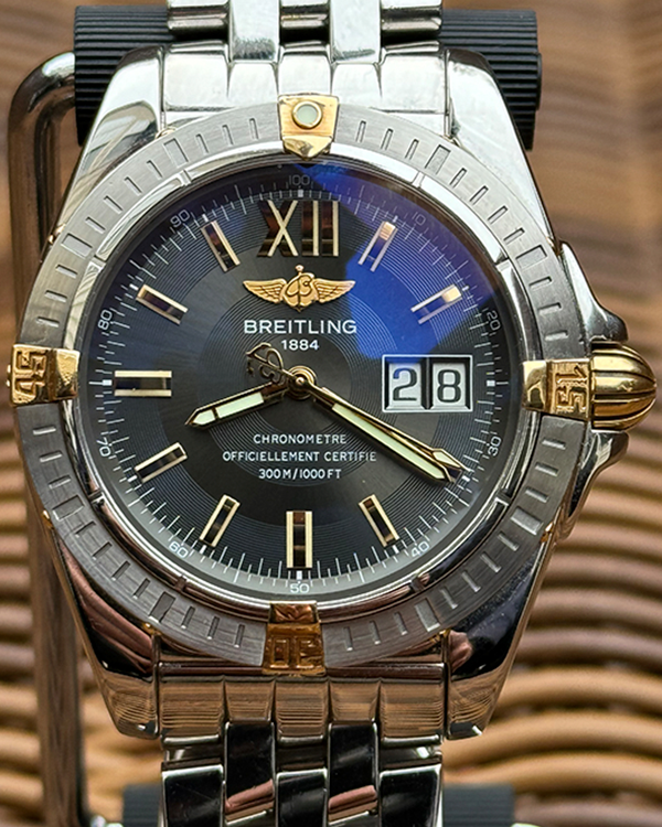 Breitling Windrider Cockpit 41MM Black Dial Steel Bracelet (B49350)