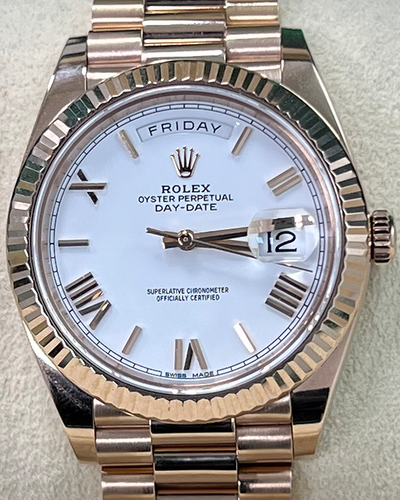 2019 Rolex Day-Date 40MM White Dial President Bracelet (228235)