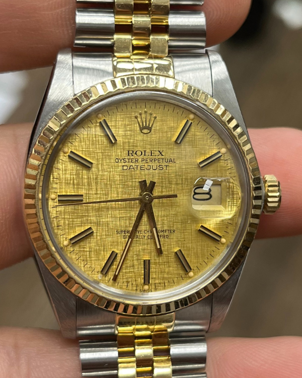 Rolex Datejust 36MM Champagne Linen Dial Two-Tone Jubilee Bracelet (16013)