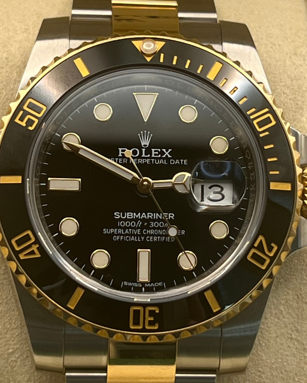 2019 Rolex Submariner Date 40MM Yellow Gold And Oystersteel Black Dial (116613LN)