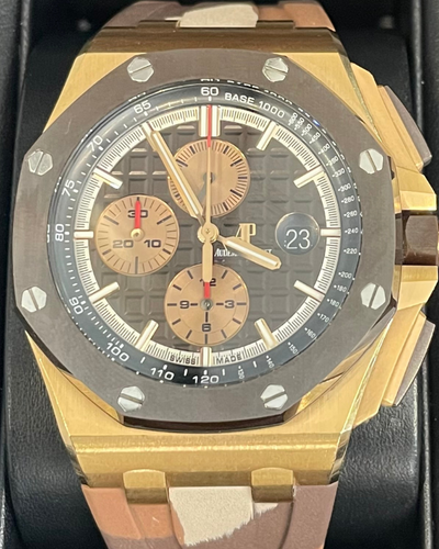 Audemars Piguet Royal Oak Offshore 44MM Limited Edition Rose Gold Brown Dial Rubber Strap (26401RO)