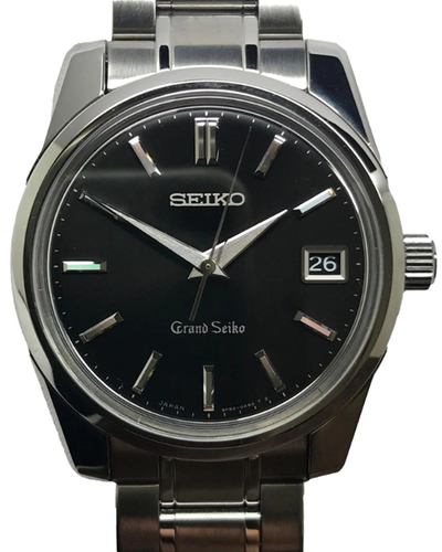 2014 Grand Seiko Historical Collection Self Dater L.E. 37MM Quartz Black Dial Steel Bracelet (SBGV011)