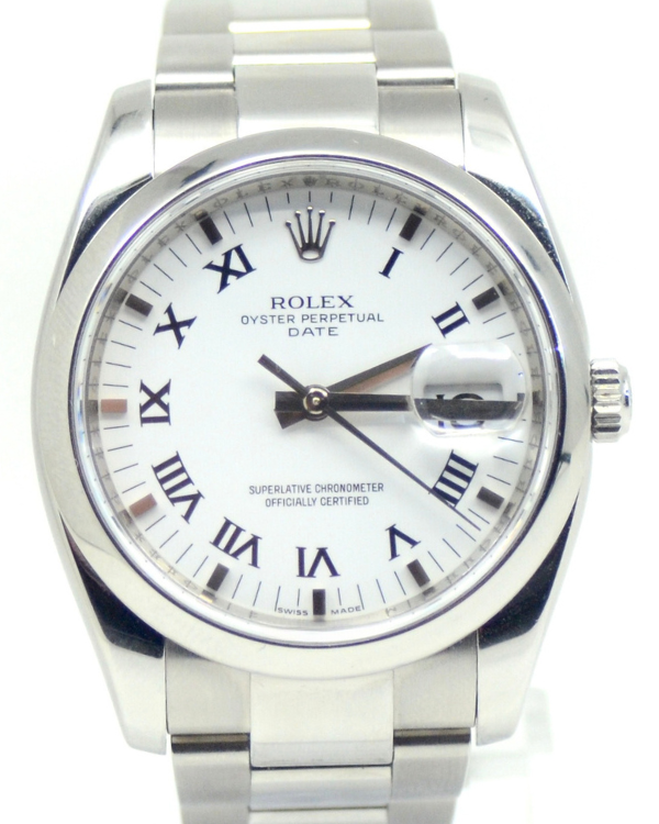 Rolex Oyster Perpetual Date 34MM White Dial Steel Bracelet  (115200)