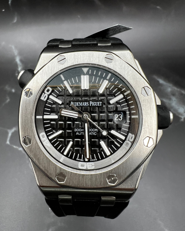 Audemars Piguet Royal Oak Offshore Diver 42MM Black Dial Rubber Strap ...