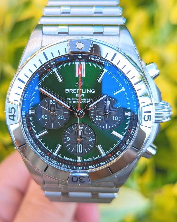 Breitling Chronomat 42MM Green Dial Steel Bracelet (AB01343A1L1A1)