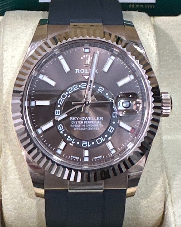 2020 Rolex Sky-Dweller 42MM Chocolate Dial Oysterflex Strap (326235)